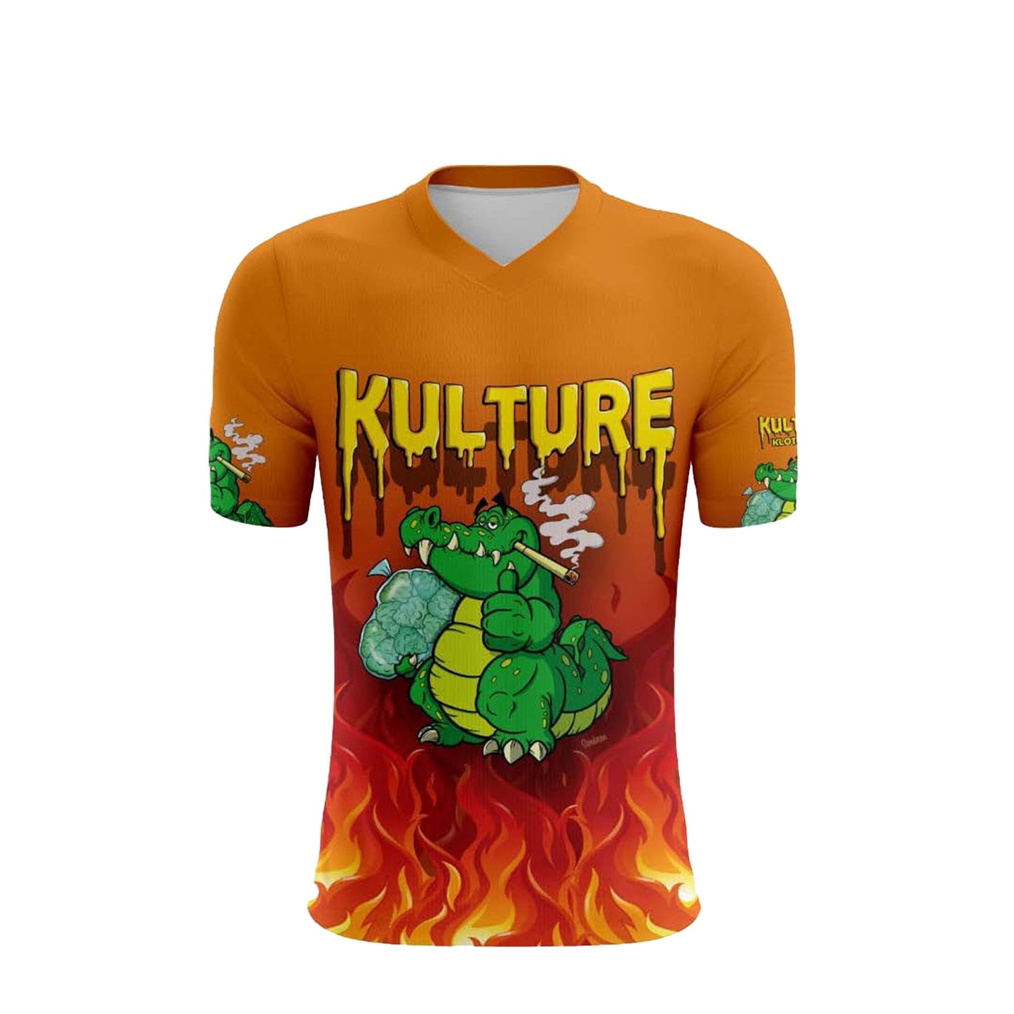 Canna-Crock - Dye Sublimation V-Neck Shirt - Kulture Klothing Club -