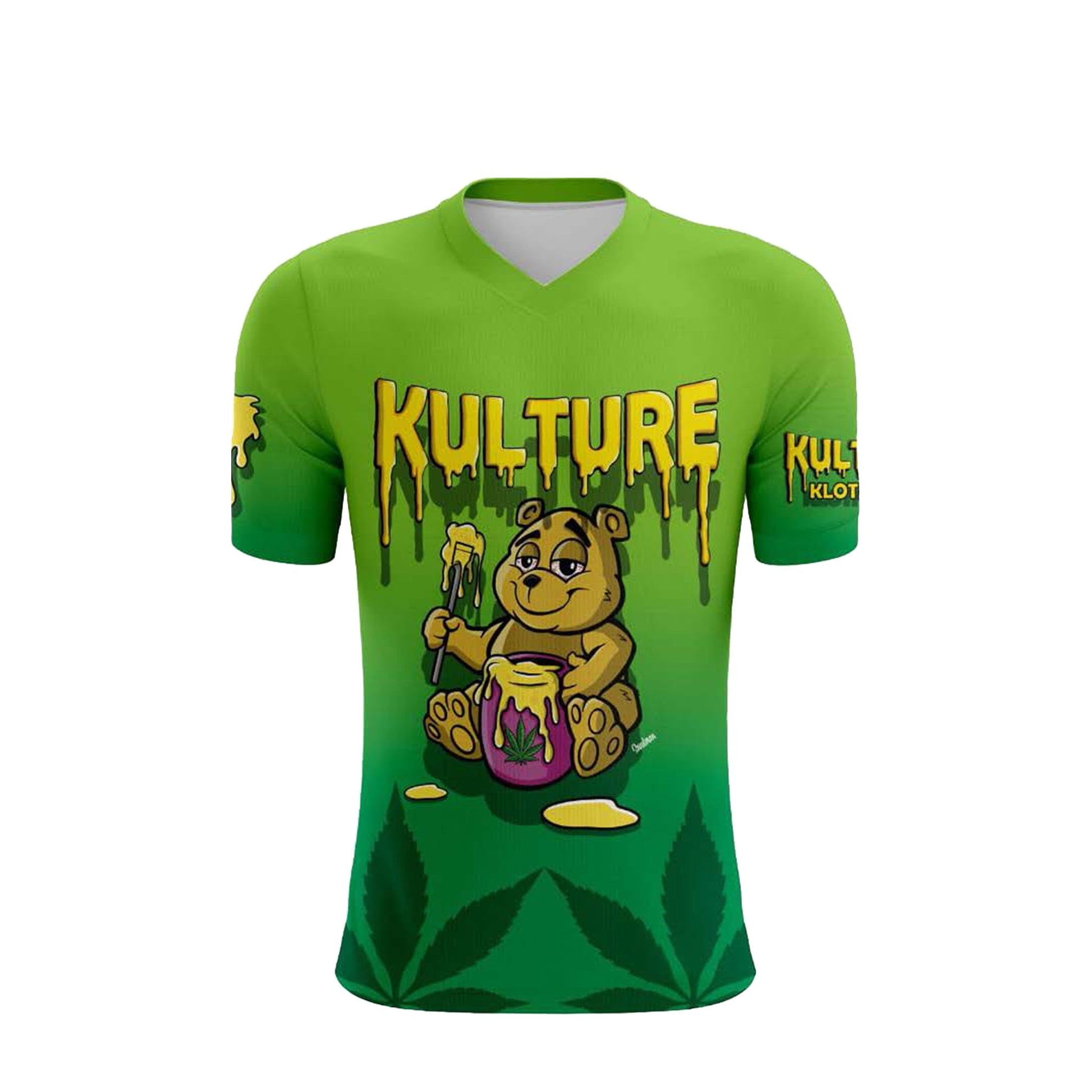 Honey Bear Dye Sublimation V-Neck Shirt - Kulture Klothing Club -